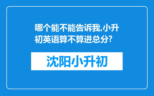 哪个能不能告诉我,小升初英语算不算进总分?