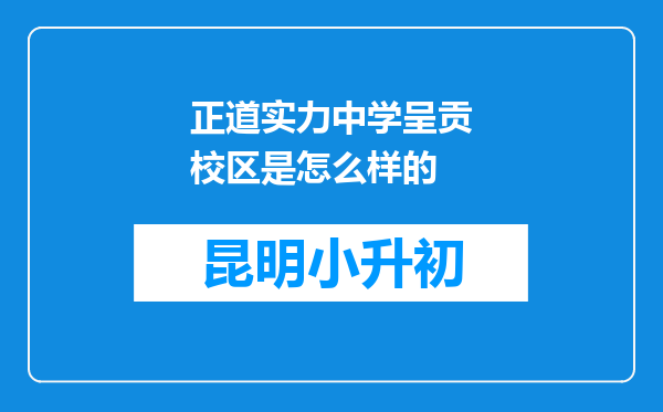 正道实力中学呈贡校区是怎么样的