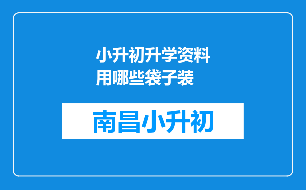 小升初升学资料用哪些袋子装