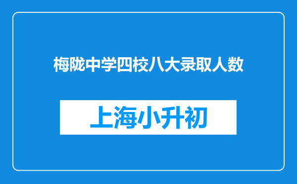 梅陇中学四校八大录取人数