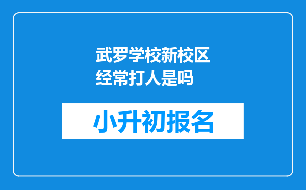 武罗学校新校区经常打人是吗