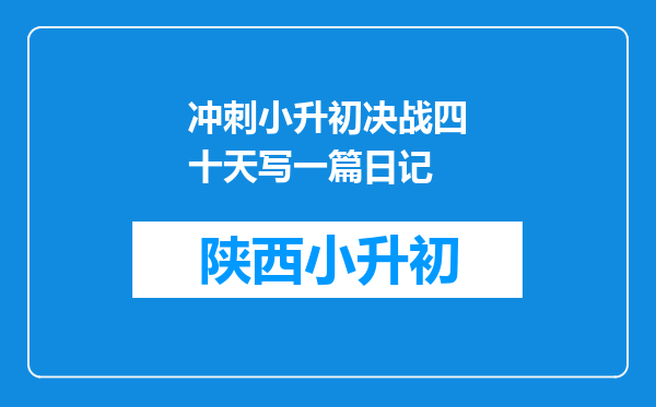 冲刺小升初决战四十天写一篇日记