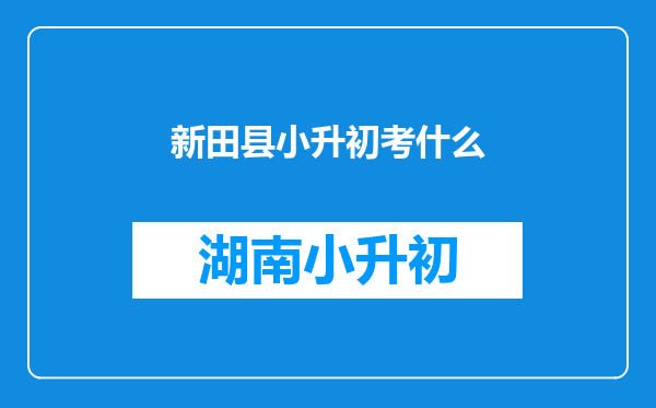 新田县小升初考什么