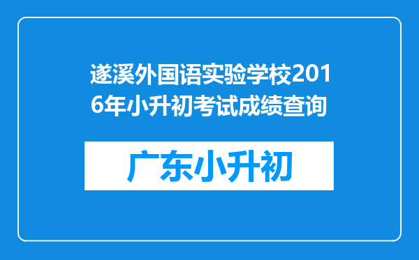 遂溪外国语实验学校2016年小升初考试成绩查询