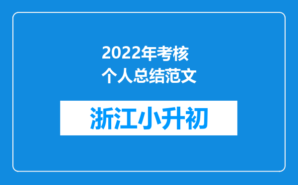 2022年考核个人总结范文