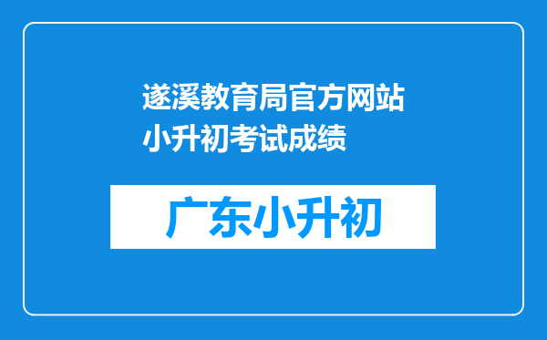 遂溪教育局官方网站小升初考试成绩