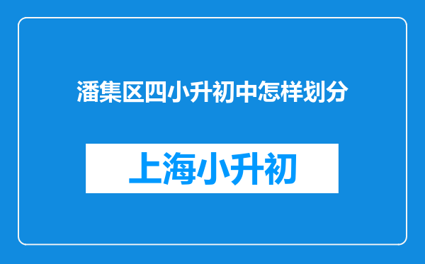 潘集区四小升初中怎样划分