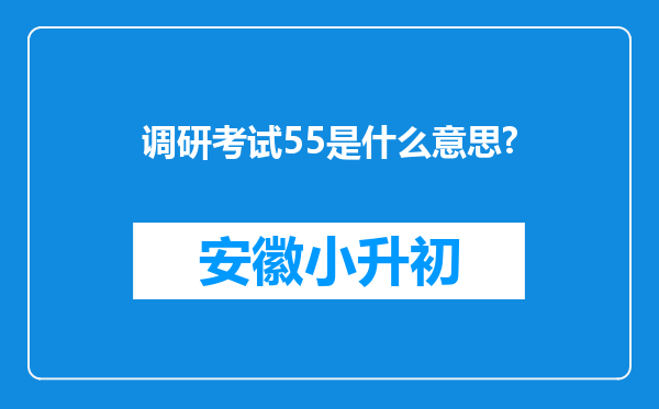 调研考试55是什么意思?