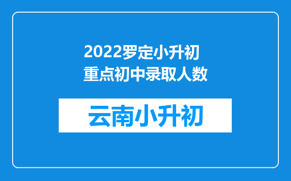 2022罗定小升初重点初中录取人数