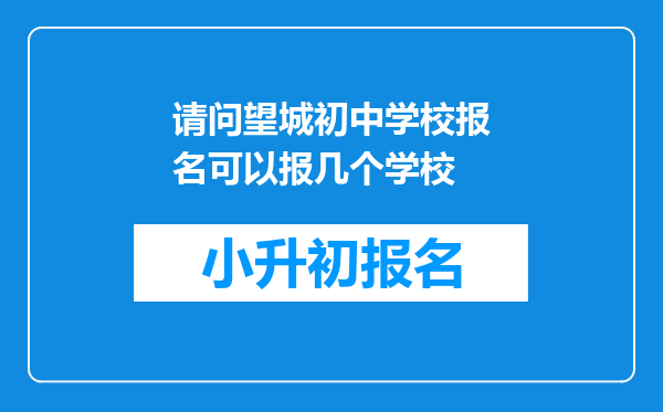 请问望城初中学校报名可以报几个学校