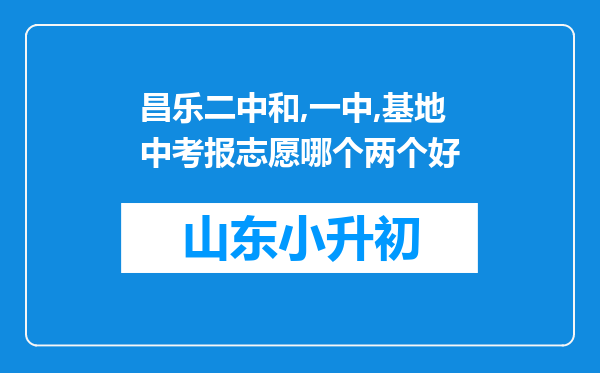 昌乐二中和,一中,基地中考报志愿哪个两个好