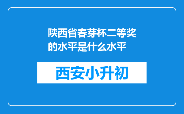 陕西省春芽杯二等奖的水平是什么水平