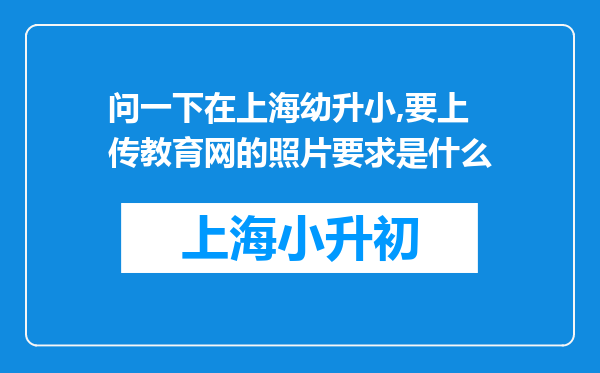 问一下在上海幼升小,要上传教育网的照片要求是什么