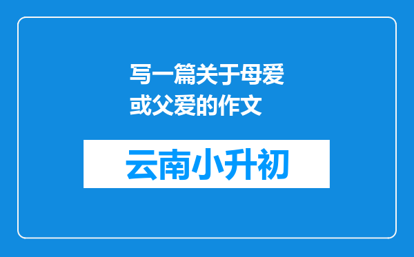 写一篇关于母爱或父爱的作文