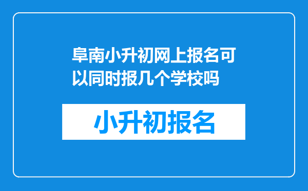 阜南小升初网上报名可以同时报几个学校吗