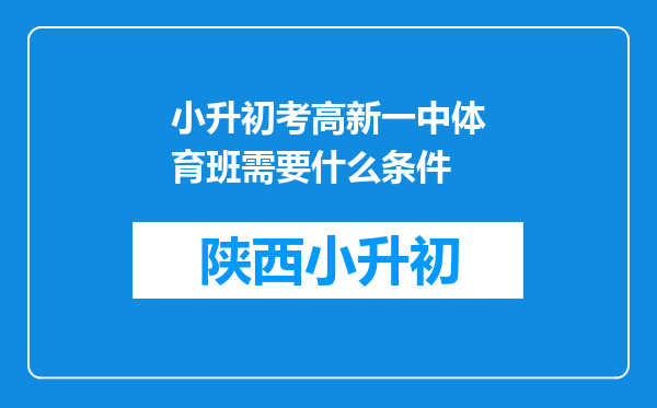 小升初考高新一中体育班需要什么条件