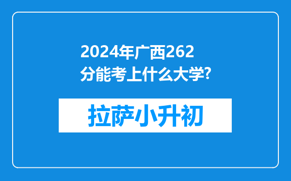 2024年广西262分能考上什么大学?