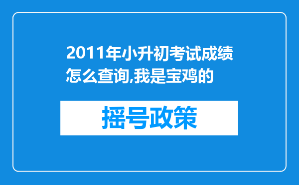 2011年小升初考试成绩怎么查询,我是宝鸡的