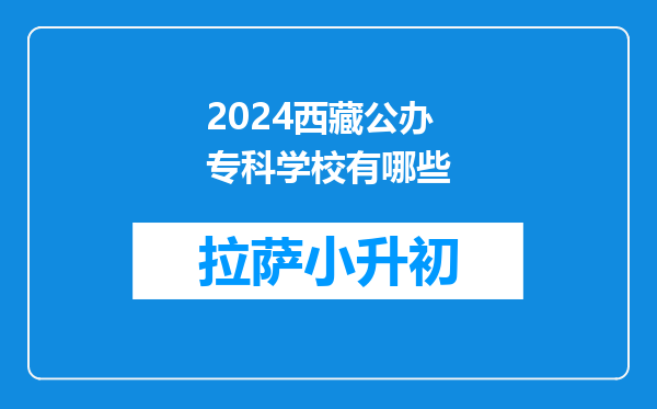 2024西藏公办专科学校有哪些