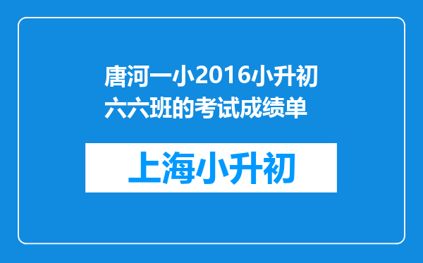 唐河一小2016小升初六六班的考试成绩单