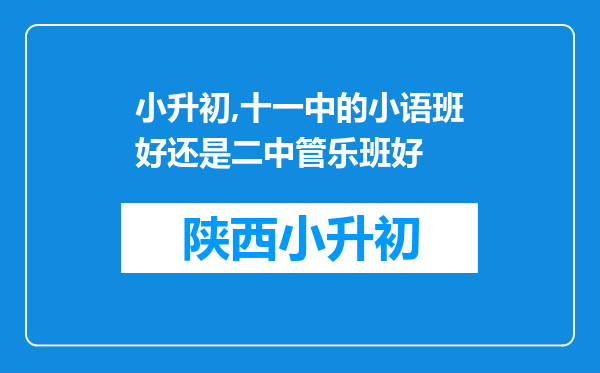 小升初,十一中的小语班好还是二中管乐班好