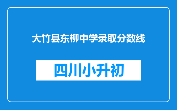 大竹县东柳中学录取分数线