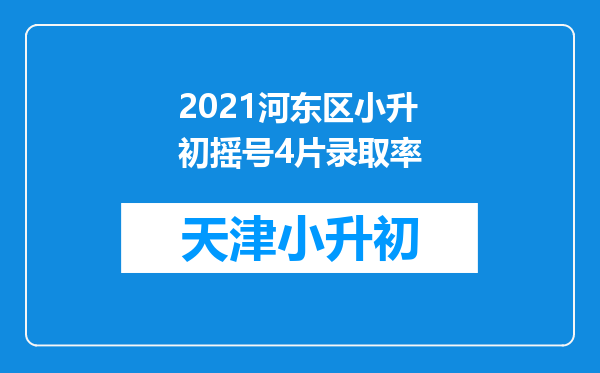 2021河东区小升初摇号4片录取率