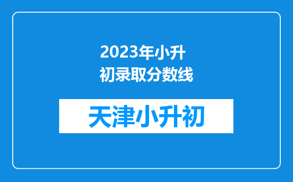 2023年小升初录取分数线