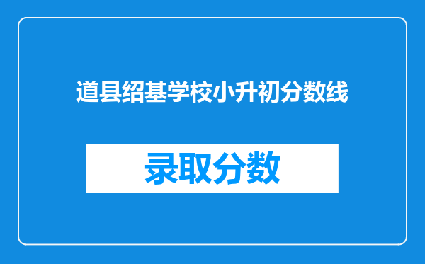 道县绍基学校小升初分数线