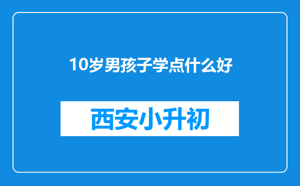 10岁男孩子学点什么好