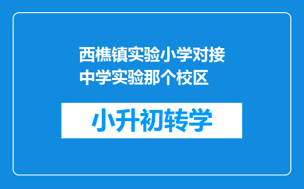 西樵镇实验小学对接中学实验那个校区