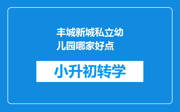 丰城新城私立幼儿园哪家好点