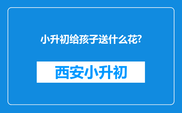 小升初给孩子送什么花?