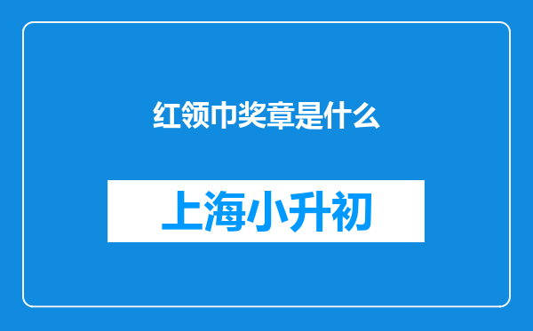 红领巾奖章是什么