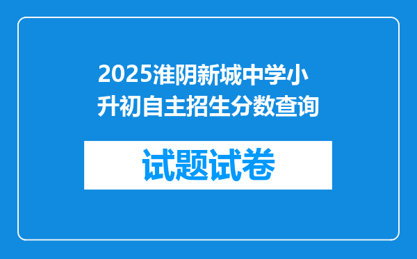 2025淮阴新城中学小升初自主招生分数查询