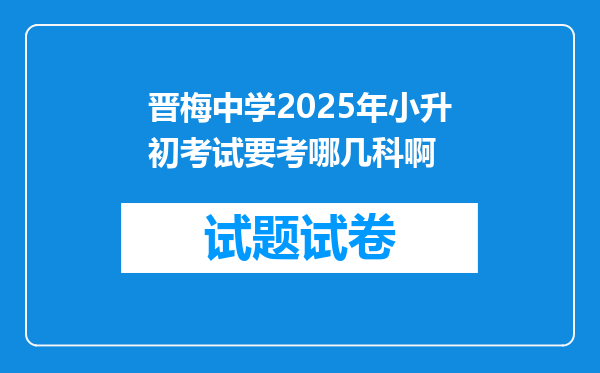 晋梅中学2025年小升初考试要考哪几科啊