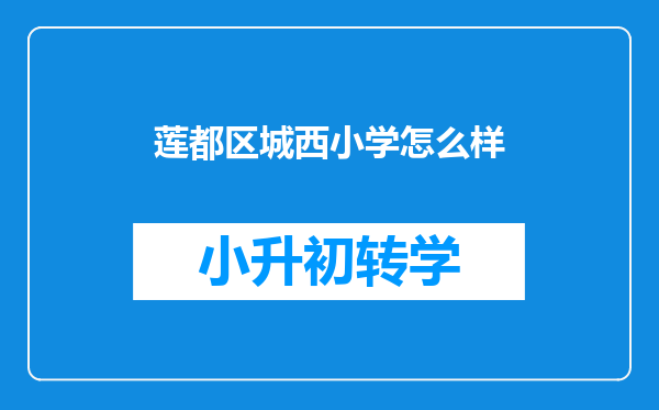 莲都区城西小学怎么样