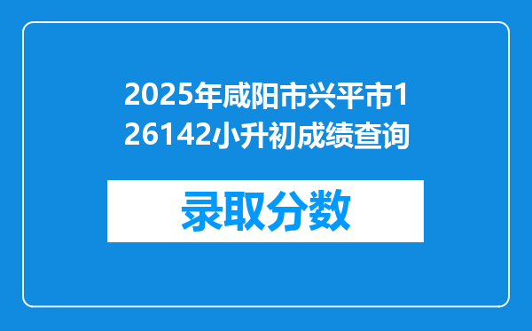 2025年咸阳市兴平市126142小升初成绩查询