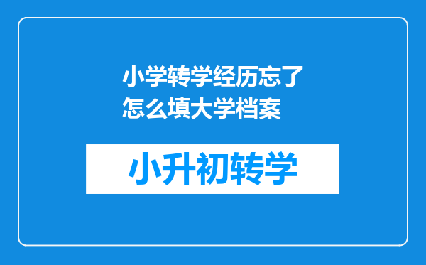 小学转学经历忘了怎么填大学档案