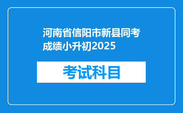 河南省信阳市新县同考成绩小升初2025