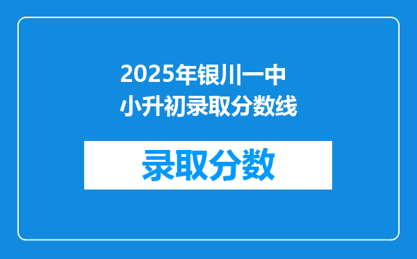 2025年银川一中小升初录取分数线