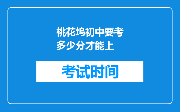 桃花坞初中要考多少分才能上