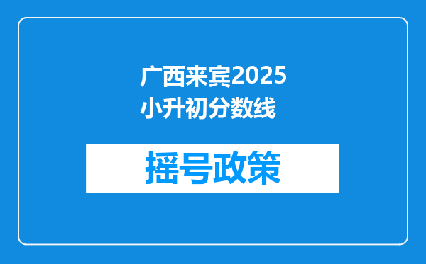 广西来宾2025小升初分数线