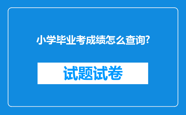 小学毕业考成绩怎么查询?