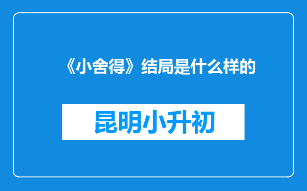 《小舍得》结局是什么样的