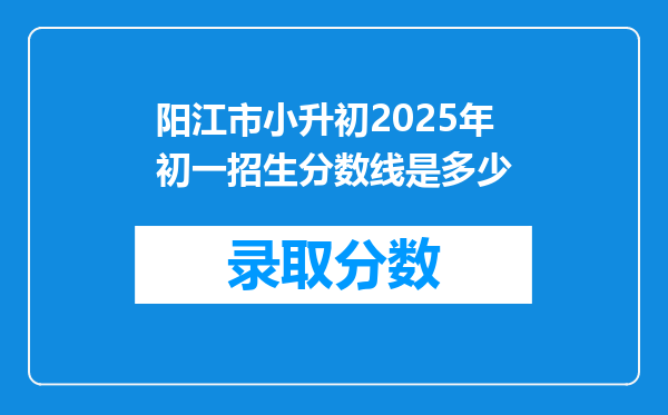 阳江市小升初2025年初一招生分数线是多少