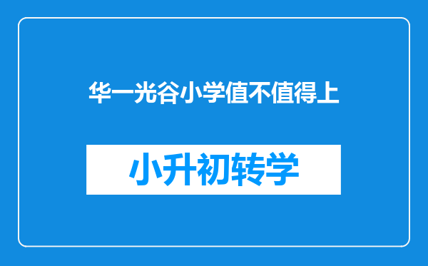 华一光谷小学值不值得上