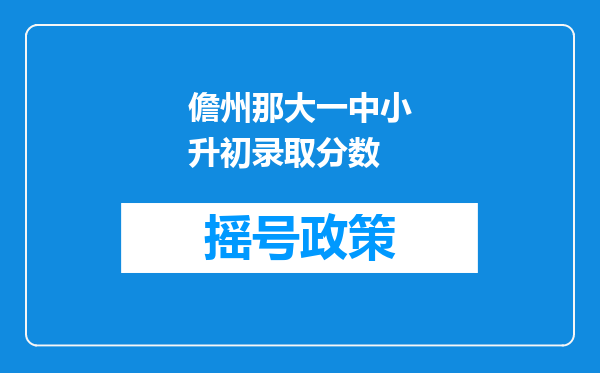 儋州那大一中小升初录取分数