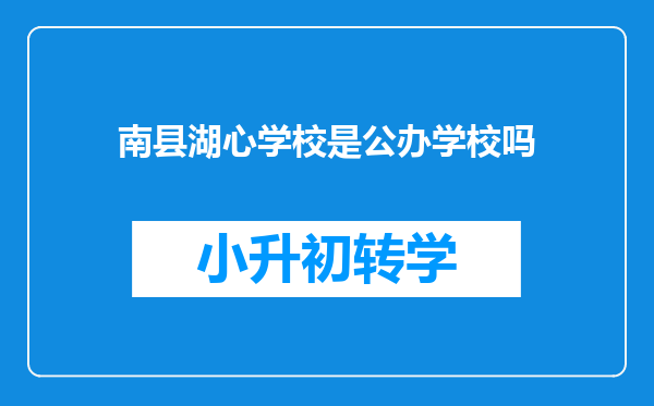 南县湖心学校是公办学校吗