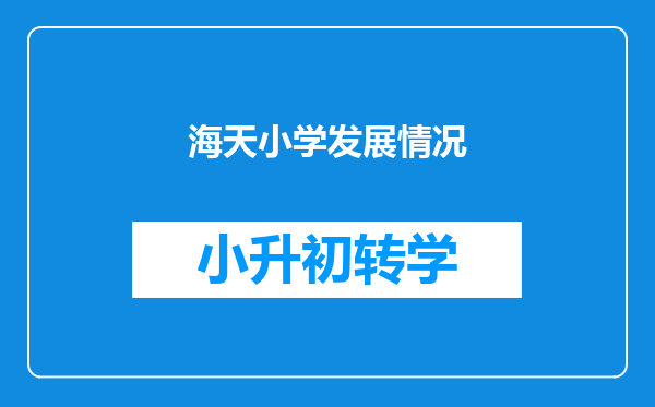 海天小学发展情况